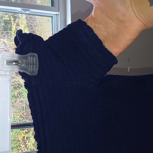 NWOT Old Navy navy blue smocked off the shoulder maxi dress - Picture 4 of 5